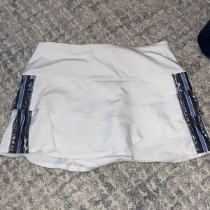 Lucky in Love White Skirt with blue stripes.